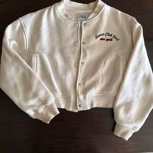 Zara Girls’ Cream Cropped Jacket size 9-10